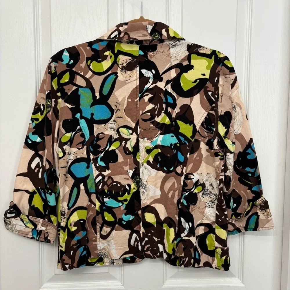 Abstract Print Cropped Jacket | R.Q.T Size M - Picture 2 of 8